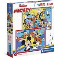Mickey Mouse a jeho přátelé Supercolor puzzle 2 v 1, 2x20 dílků - Clementoni