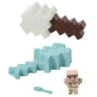 Minecraft: Odhalení minifigurky Iron Golem v úložném boxu ve tvaru bílého meče - Mattel