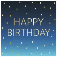 Modré narozeninové dvouvrstvé papírové ubrousky s nápisem "Happy Birthday", balení po 20 ks.