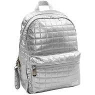 Musí... Pearl stříbrný prošívaný školní batoh, batoh 26x14x36cm