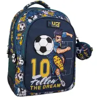 Must... Fotbalový zaoblený školní batoh se 3 přihrádkami, 32x18x43 cm