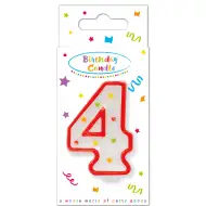 Narozeninová puntíkovaná svíčka číslo 4