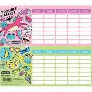 Nebulo: Girl Power jednostránkový, oboustranný mini rozvrh hodin