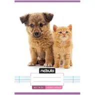 Nebulo: Sešit s linkami A/5, 14-32, pro 1. třídu se vzorem psa a kočky, sešitý.