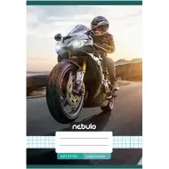 Nebulo: Sešit s motivem závodního motocyklu, sešit s kostkovaným vzorem 27-32 A/5
