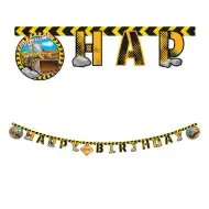 Party banner s motivem stavebních strojů 200 cm