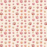 Pastelově růžový balicí papír s tlapičkami, 100x70 cm