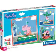 Peppa Pig 3x48 dílků Supercolor puzzle - Clementoni
