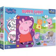 Peppa Pig Super Giant oboustranné 3 v 1 puzzle 15 dílků - Trefl