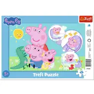 Peppa Pig rodinná zábava 15dílné rámové puzzle - Trefl