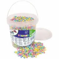 PlayBox: 5mm MIDI pastelové barvy žehlitelné korálky v kbelíku, balení 5000 ks.