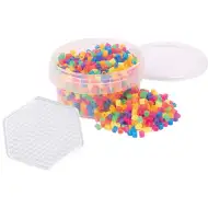 PlayBox: 5mm MIDI zažehlovací neonové korálky 1000ks s šestihrannou podložkou