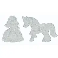 PlayBox: 9mm zažehlovací korálky základna s tvarem jednorožce a princezny, 2 ks