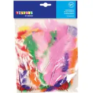 PlayBox: Dekorační barevná pérka krocana, balení 60 kusů.