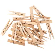 PlayBox: Přírodní dřevěné dekorační kolíčky 74mm, balení 24 kusů.