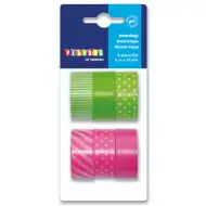 PlayBox: Sada dekoračních lepicích pásek v zelené a růžové barvě, 6 kusů.