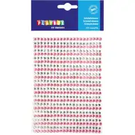 PlayBox: Samolepící růžovo-stříbrný strass 525 ks