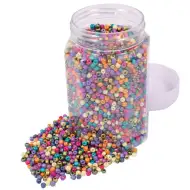 Playbox: Sada skleněných korálků v pastelových barvách mix – Ø 5 mm, ~500g