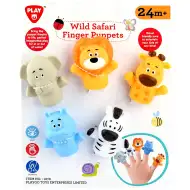 Playgo: Sada 5 prstových loutek safari zvířat