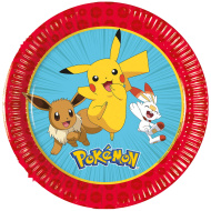 Pokémon sada 8 papírových talířků, průměr 20 cm