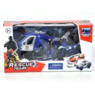 Policejní hračková sada s motorkou a helikoptérou
