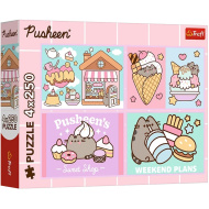 Poznejte kočku Pusheen – 4×250 dílků puzzle – Trefl