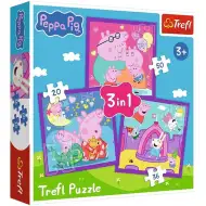 Prasátko Peppa 3 v 1, puzzle 20-36-50 dílků – Trefl