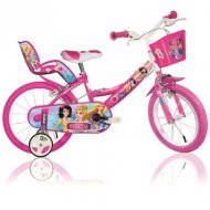 Princeznin růžový dětský bicykl velikosti 14 - kolo Dino Bikes