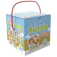 Puzzle 2-3-4 dílků - Zvířata na farmě