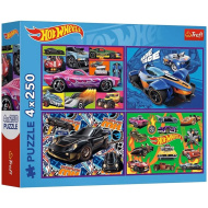 Puzzle Hot Wheels – závodní auta, 4 × 250 dílků – Trefl