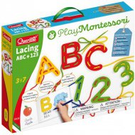 Quercetti: Montessori ABC+123 vkládání vývojová hra