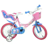Růžové dětské kolo Peppa Pig ve velikosti 14 - jízdní kolo Dino Bikes