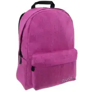 Růžový jednobarevný džínsový školní batoh, batoh 32x17x42 cm