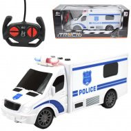 RC dálkově ovládaný policejní dodávka se světelnými a zvukovými efekty v měřítku 1/24, 20cm