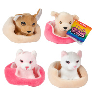 Roztomilá plyšová zvířátka s pelíškem, v různých provedeních, 1 ks