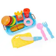Rychlé občerstvení s meníčkem na tácku, 10dílná hračkářská sada.