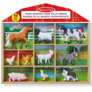 Sada 10 figurek zvířat z farmy v dřevěné krabičce - Melissa &amp; Doug