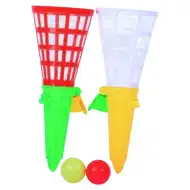 Sada hry s kuželovými vystřelovači, 2 vystřelovače a míček.