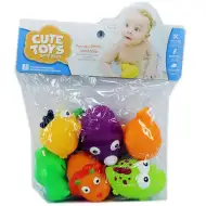 Sada měkkých hraček do vany se zvířecími motivy safari, 6 kusů