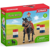 Schleich: Farm World - Sada na závody s barelem s kovbojkou (42576)