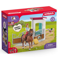 Schleich: Horse Club - Herní sada s jezdeckým boxem Hannah a Cayenne