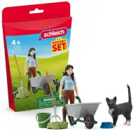 Schleich: Sada s kočkou a stelivem (42747)
