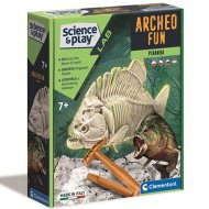 Science &amp; Play: Fluoreskující archeologická sada Piranha - Clementoni