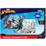 Spiderman omalovánka 2 v 1 puzzle 100 dílků