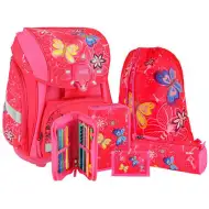 Spirit: Batoh s motivem motýla, s LED, školní taška, batoh, sada 5 kusů