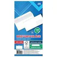 Spirit: Bílá obálka s okénkem LA/4 11x23cm balení 100 ks