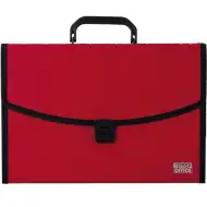 Spirit: Červená složka na dokumenty A4 s 12 přihrádkami a rukojetí