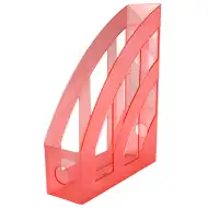 Spirit: Červený průhledný stojan na dokumenty 7,5x31,5x24,5 cm