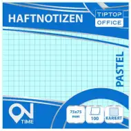 Spirit: Kostkovaný pastelově modrý 100 listový samolepicí bloček 75x75mm