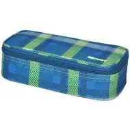 Spirit: Mé modrá kostkovaná oválná peněženka na tužky 23x10cm